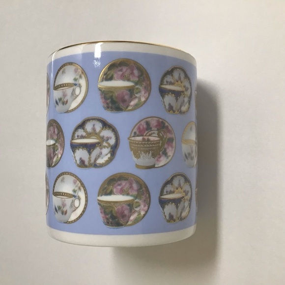 Porcelain Teacup Motif The British Museum Bone China Blue Coffee Cup Gilded Gold - Picture 6 of 12